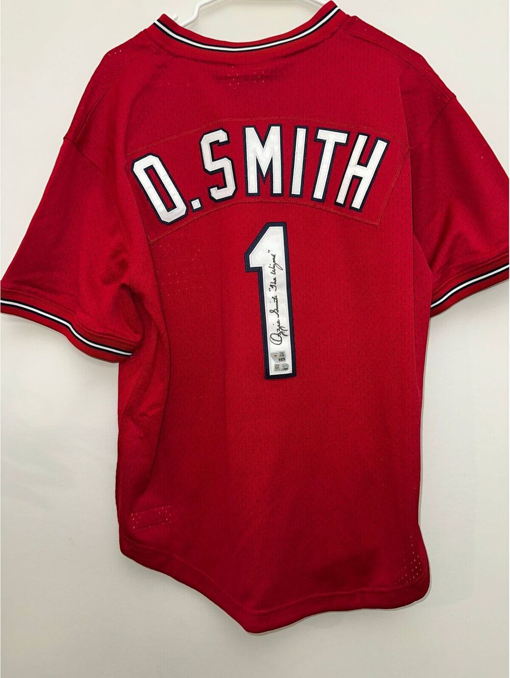 Ozzie Smith St. Louis Cardinals Autographed Jersey with "The Wizard" inscription